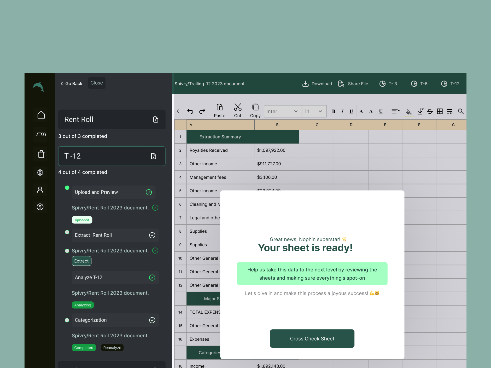 Nophin is a Y Combinator–backed startup focused on helping real estate professionals extract, structure, and analyze property financial documents for faster underwriting decisions. I worked on product design across the document extraction and underwriting workflow. My focus was reducing manual spreadsheet work, improving financial clarity, and making complex analysis easier to navigate.Nophin is a Y Combinator–backed startup focused on helping real estate professionals extract, structure, and analyze property financial documents for faster underwriting decisions. I worked on product design across the document extraction and underwriting workflow. My focus was reducing manual spreadsheet work, improving financial clarity, and making complex analysis easier to navigate.