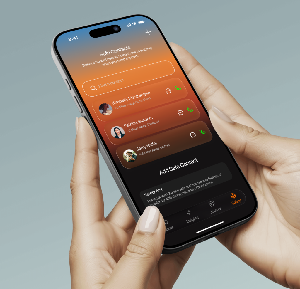 Clarté – Relationship health dashboard showing emotional wellbeing insights